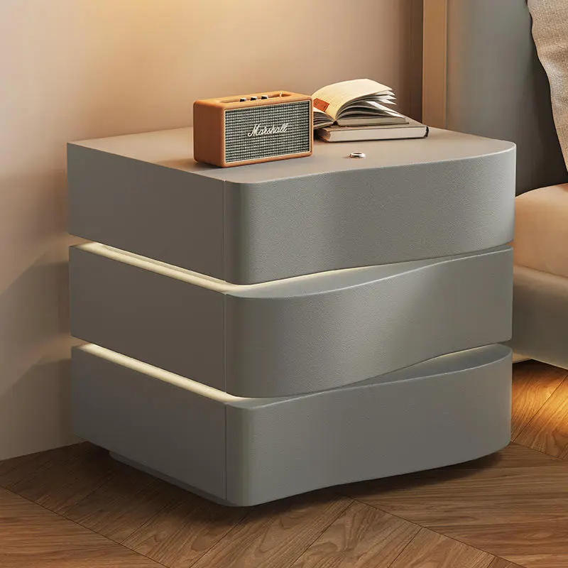 Intelligent Floating Bedside Cabinet, Simple Home Bedroom Bedside Cabinet, Creative Small Solid Wood Storage Cabinet — image 3
