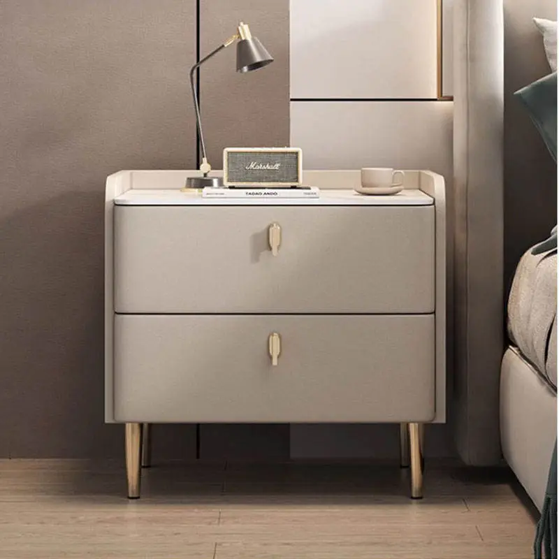 Nightstand Table 2-tiered Chest Wooden Bedroom Furniture Storage Cabinets With Drawers — image 2