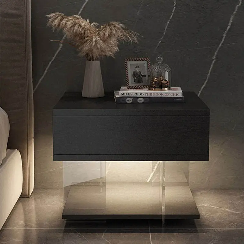 Modern Light Luxury Bedside Table Floating Bedroom Bedside Cabinet Small Storage Bedside Organizer — view 1