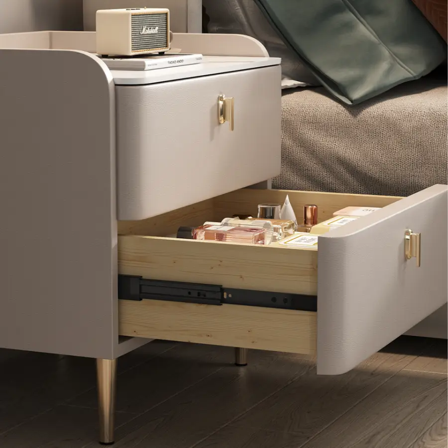 Nightstand Table 2-tiered Chest Wooden Bedroom Furniture Storage Cabinets With Drawers — image 5