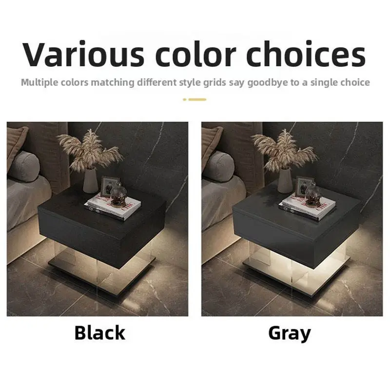 Modern Light Luxury Bedside Table Floating Bedroom Bedside Cabinet Small Storage Bedside Organizer — image 5