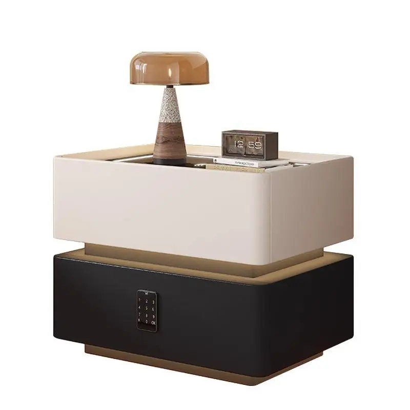 Technology Intelligent Bedside Table with Lamp Solid Wood, Minimalist Modern Bedroom Storage Cabinet with a Touch — image 6