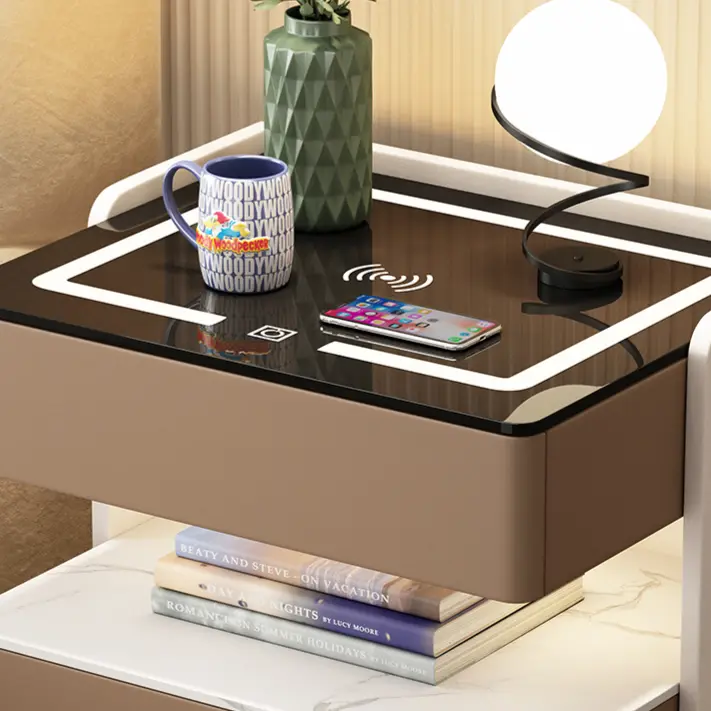 Solid Wood Light Luxury Bedside Cabinet Modern No Installation Storage Bedside Cabinet — image 5