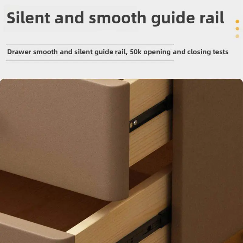 Solid Wood Light Luxury Bedside Cabinet Modern No Installation Storage Bedside Cabinet — image 6