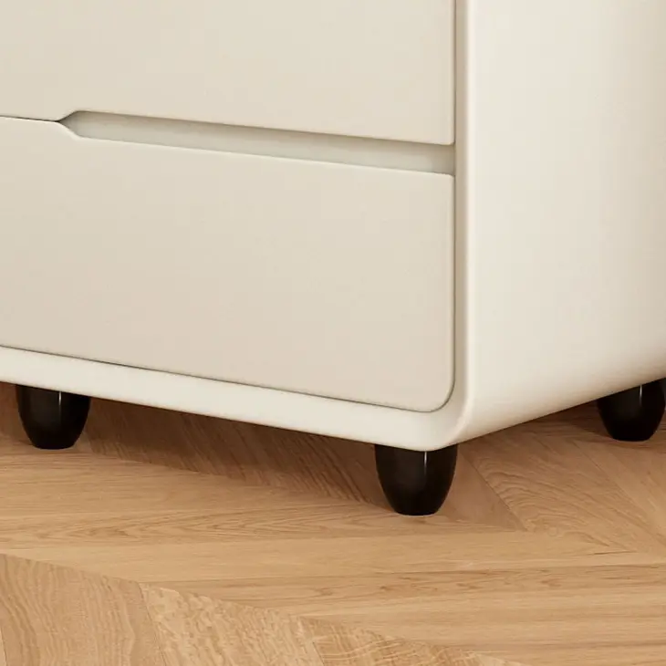 Italian Light Luxury Solid Wood Bedside Cabinet Modern Cream Style Bedroom Bedside Cabinet — image 6
