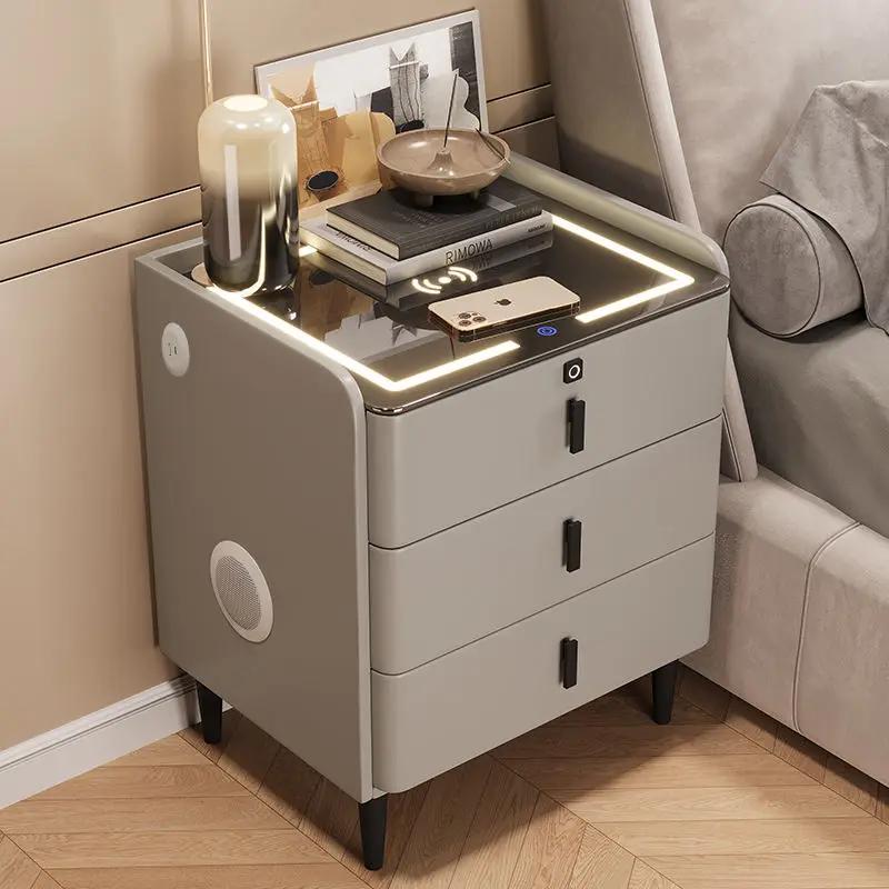 New Solid Wood Light Luxury Bedside Cabinet Home Bedroom Premium Feeling Bedside Cabinet — view 1