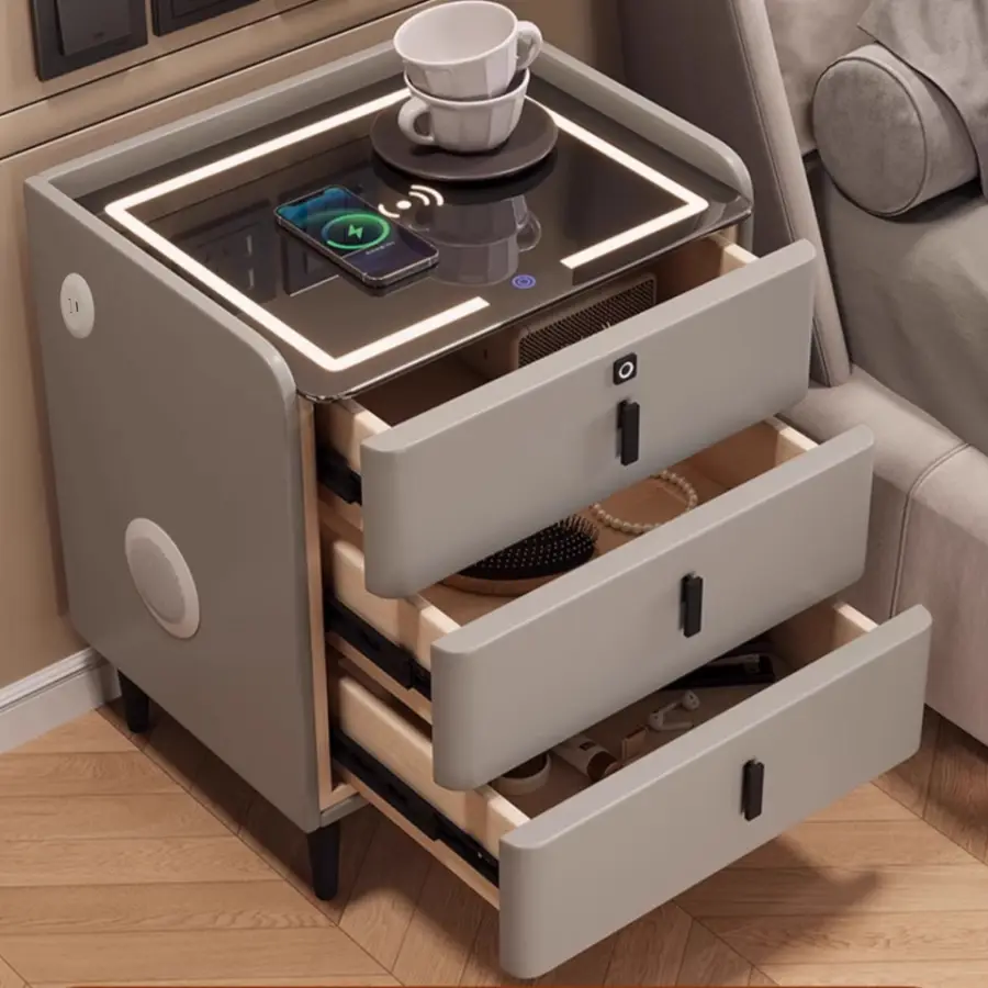 New Solid Wood Light Luxury Bedside Cabinet Home Bedroom Premium Feeling Bedside Cabinet — image 3
