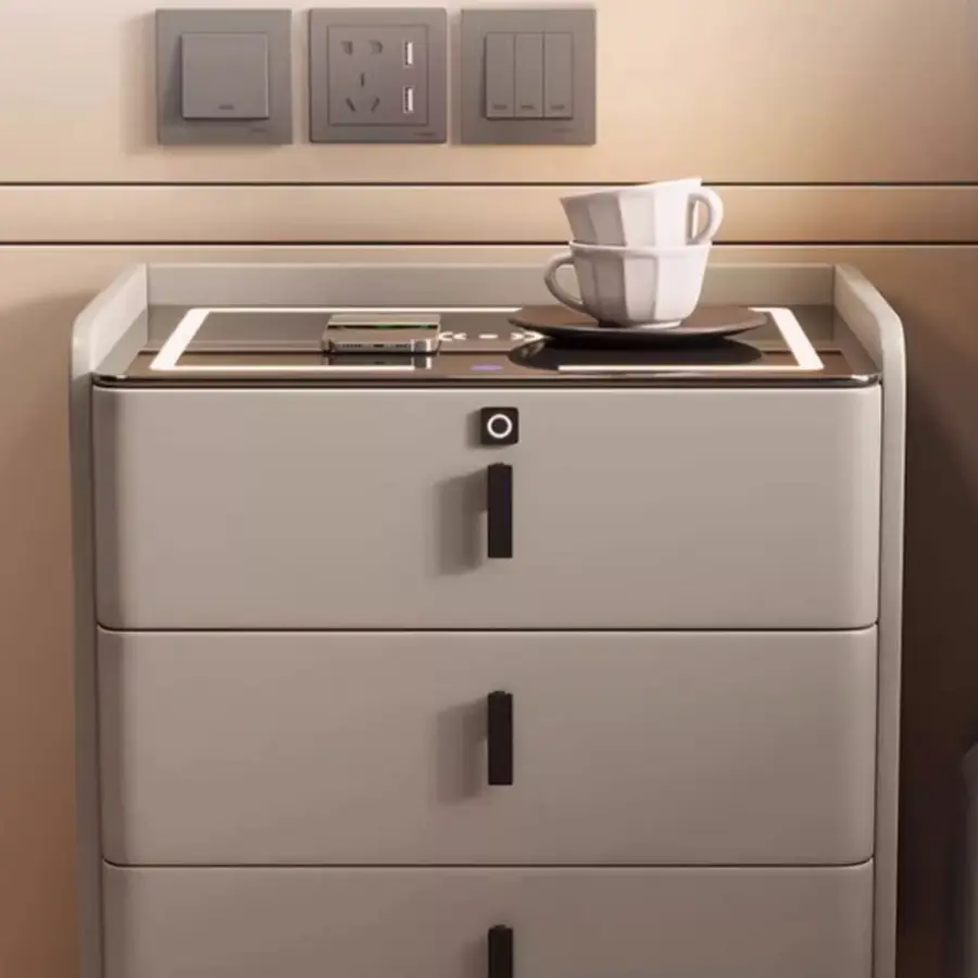 New Solid Wood Light Luxury Bedside Cabinet Home Bedroom Premium Feeling Bedside Cabinet — image 4