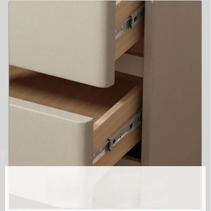 Modern Light Luxury Solid Wood Bedside Cabinet Cream Style Bedroom Floor Bedside Cabinet — image 5