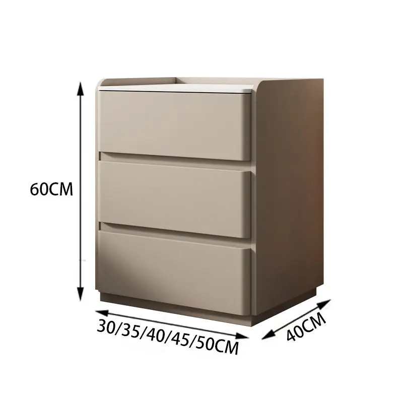 Modern Light Luxury Solid Wood Bedside Cabinet Cream Style Bedroom Floor Bedside Cabinet — image 6