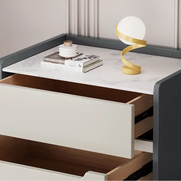 Modern Simple Solid Wood Bedside Cabinet Home Premium Feeling Bedroom Bedside Cabinet — image 4