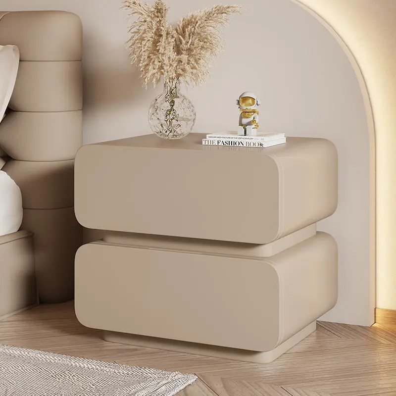 Scandinavian Light Luxury Solid Wood Bedside Cabinet Modern Cream Wind Bedside Cabinet — image 6