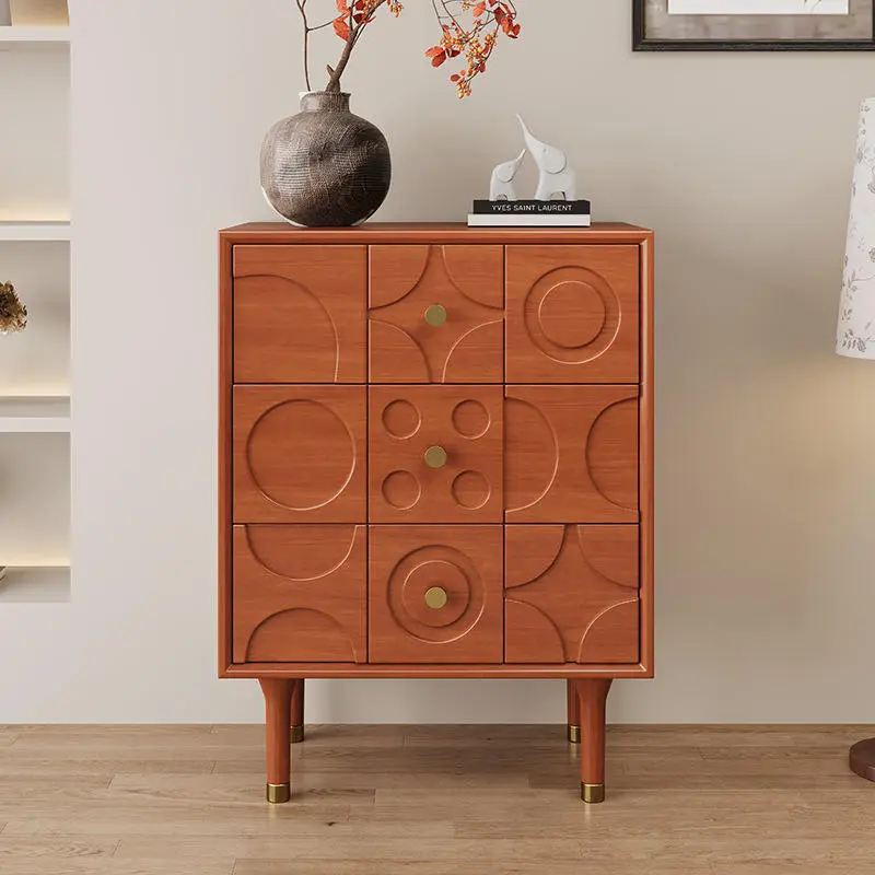 Creative Bedside Table, Simple and Modern Retro Style Bedside Cabinet, Vintage Storage Small Cabinet — image 3