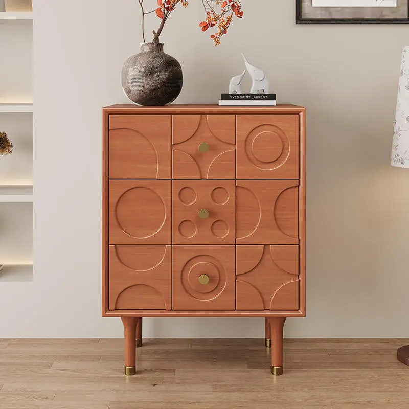 Creative Bedside Table, Simple and Modern Retro Style Bedside Cabinet, Vintage Storage Small Cabinet — image 4