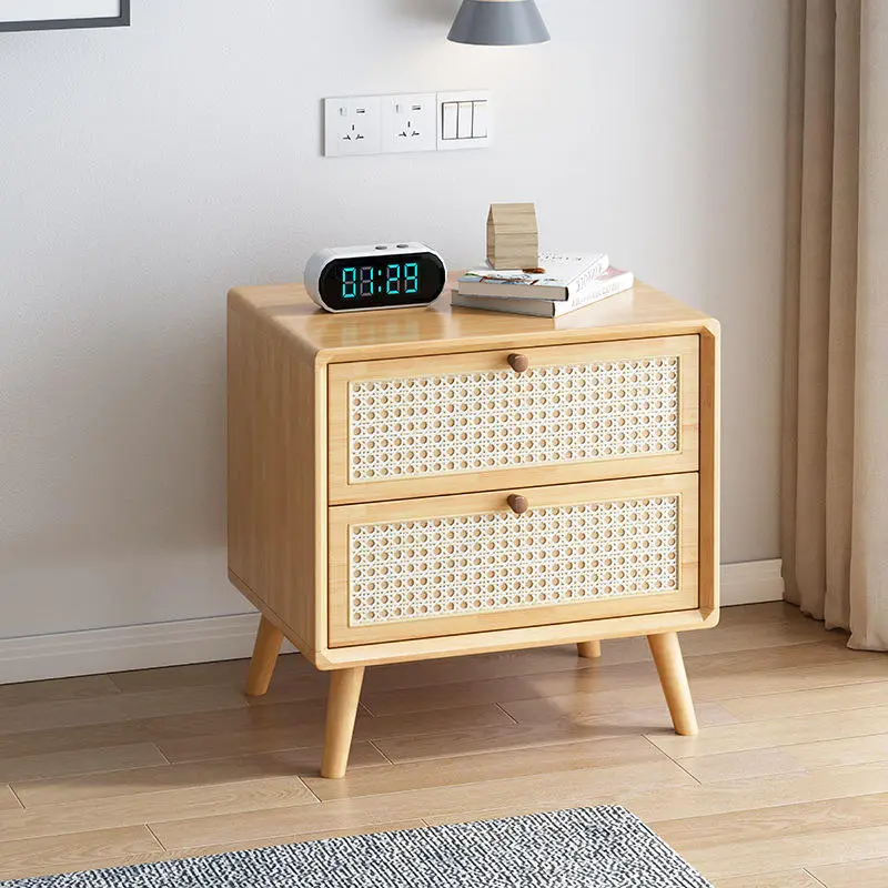 Bedside Table Made of Solid Wood in Cherry, Walnut or Natural Wood Color Nordic Minimalist Calm Style — image 4