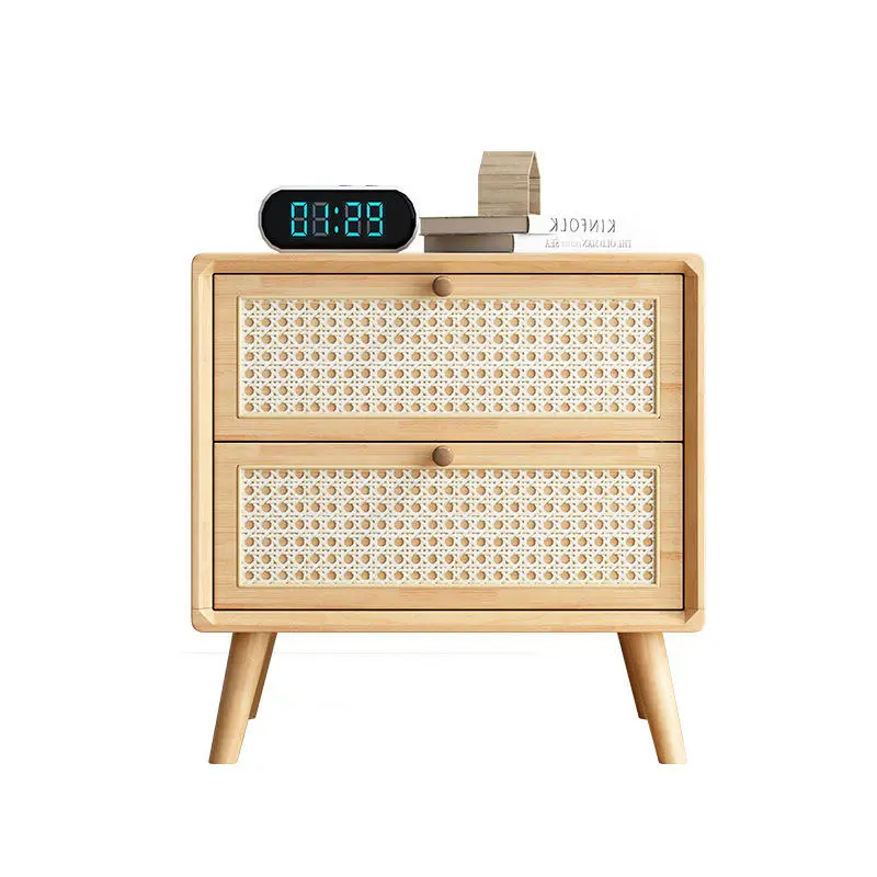 Bedside Table Made of Solid Wood in Cherry, Walnut or Natural Wood Color Nordic Minimalist Calm Style — image 6