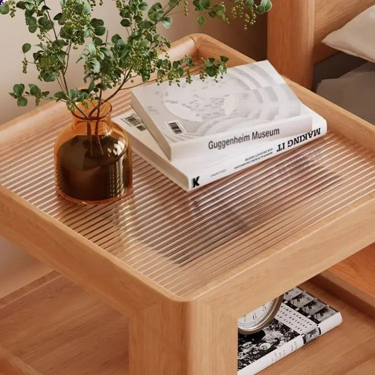 Simple Modern Bedroom Solid Wooden Bedside Table Light Luxury Bedside Cabinet Small Apartment Bedside Cabinet — image 4