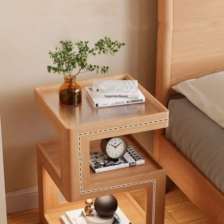 Modern Light Luxury Solid Wood Bedside Cabinet Home Designer Creative Bedside Cabinet — image 4