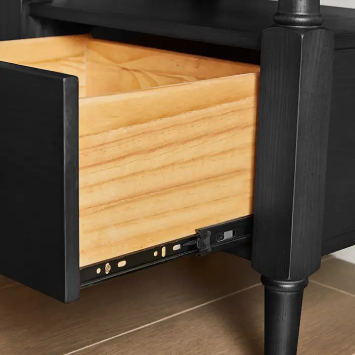 French Vintage Bedside Storage Cabinet Master Bedroom Solid Wood Bedside Cabinet — image 5