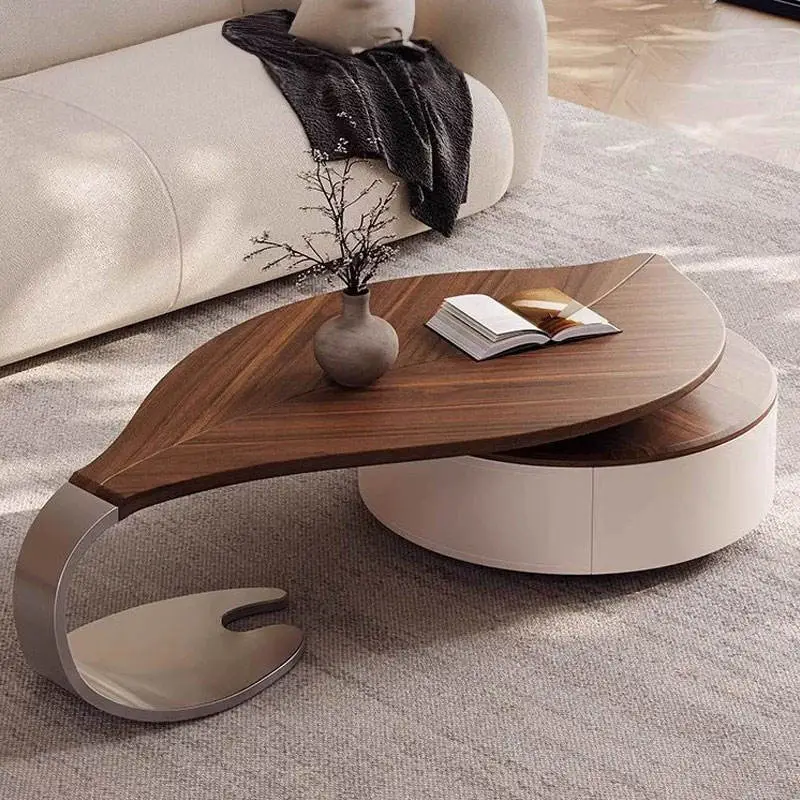Manufacturer Wholesale Modern Light Luxury Minimalist Small Apartment Leaf Creative Living Room Home Irregular Coffee Ta — view 1