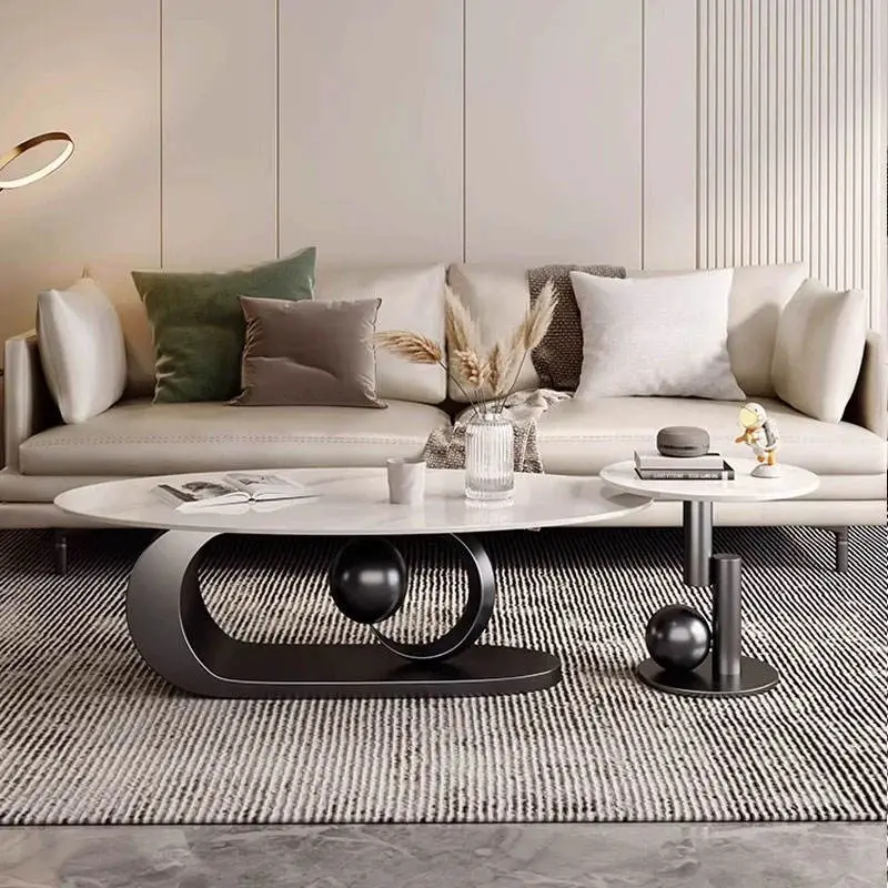 Italian Pandora Rock Tea Table Light Luxury High-End Modern Living Room Bedroom Simple Combination for Hotel Use — image 2