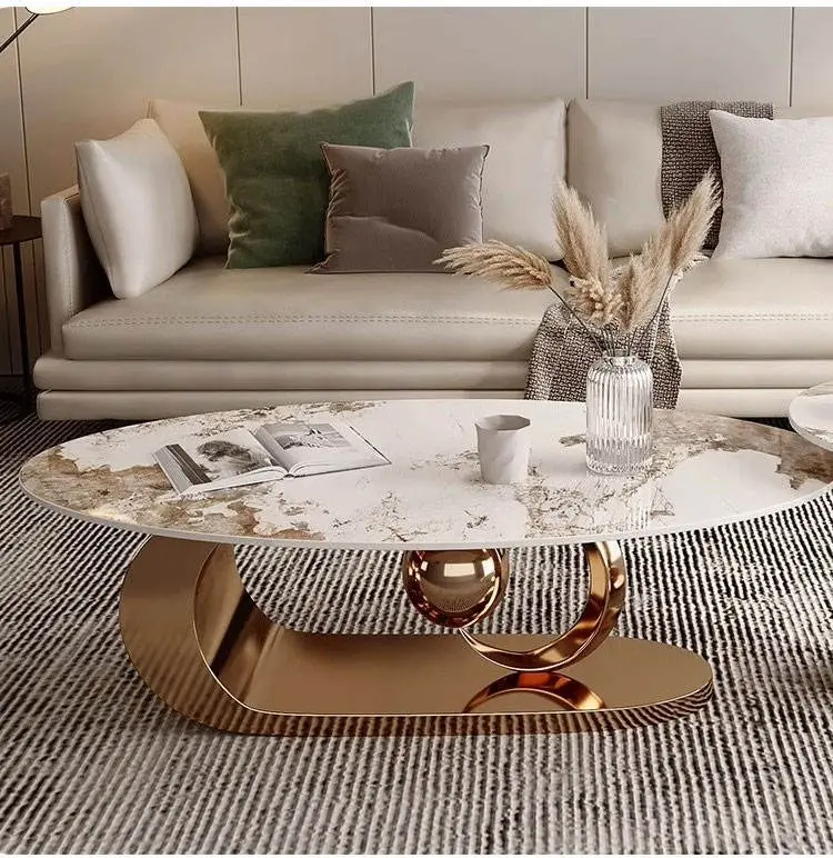 Italian Pandora Rock Tea Table Light Luxury High-End Modern Living Room Bedroom Simple Combination for Hotel Use — image 3