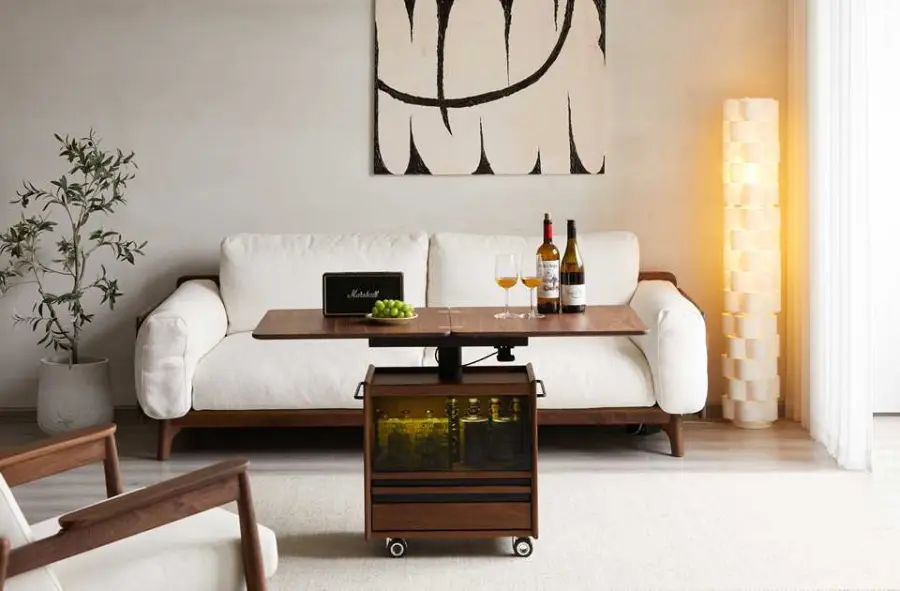 Manufacturer Wholesale Luxury Modern Solid Wood Lift Coffee Table Living Room Home Furniture Transformable Side Table — image 3