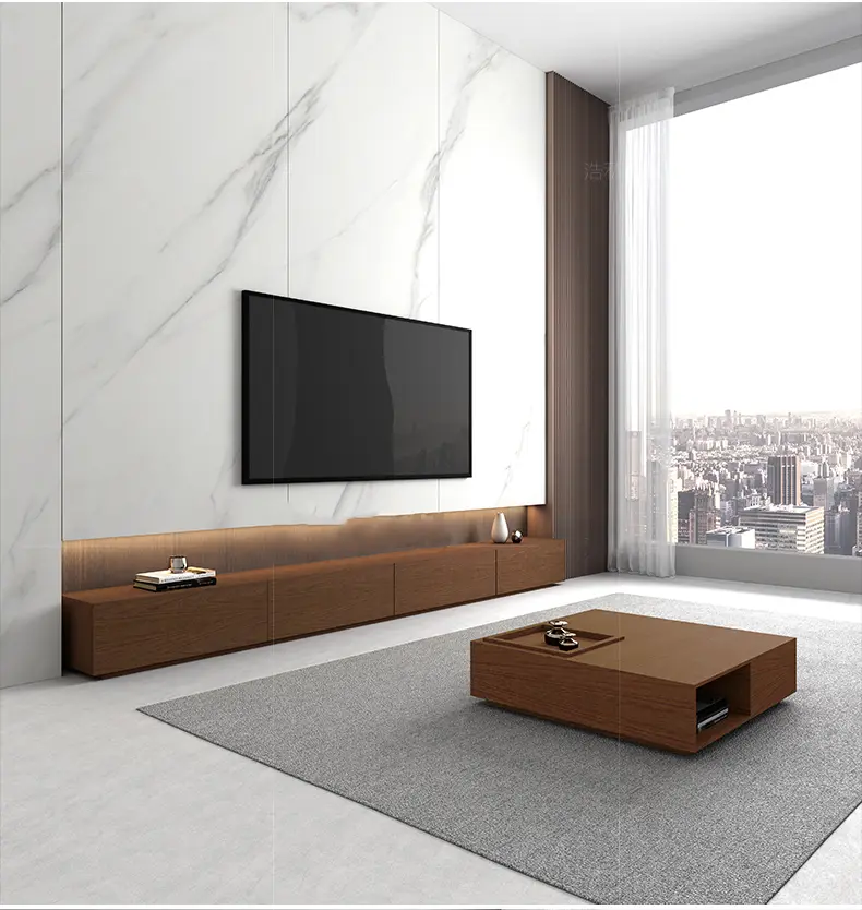 Factory Direct Sale Nordic Modern Minimalist Coffee Table Creative Irregular Home Living Room Storage Square Black Coffee Table — image 4