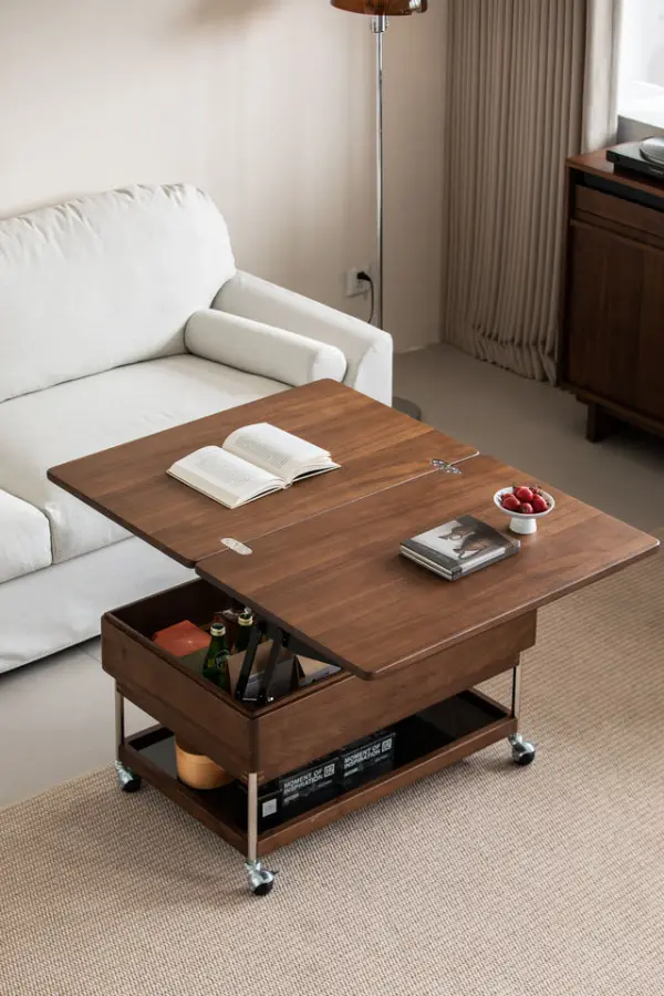 Factory Wholesale Large Storage Multifunction Modern Coffee Table with Lift-Up Top and Solid Wood for Living Room — image 2