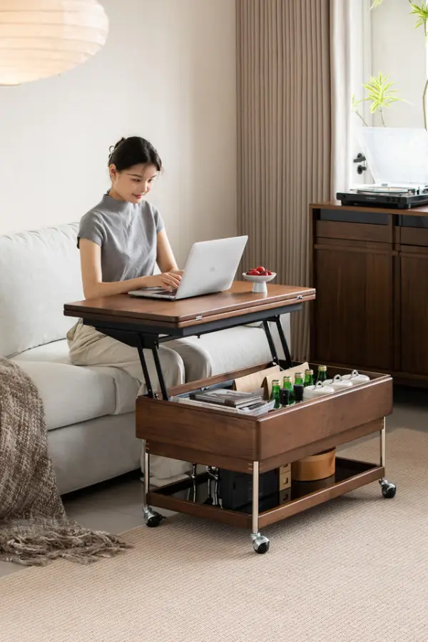 Factory Wholesale Large Storage Multifunction Modern Coffee Table with Lift-Up Top and Solid Wood for Living Room — image 4