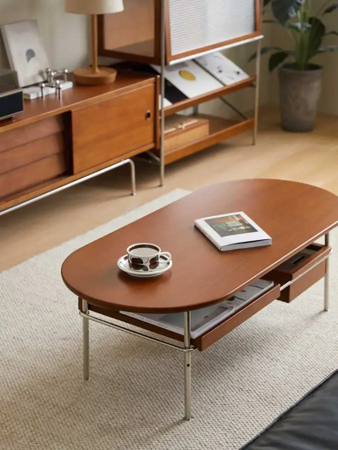 Factory Wholesale Modern Multifunction End Table with Storage Coffee Table Solid Wood Design for Living Room Furniture — image 3