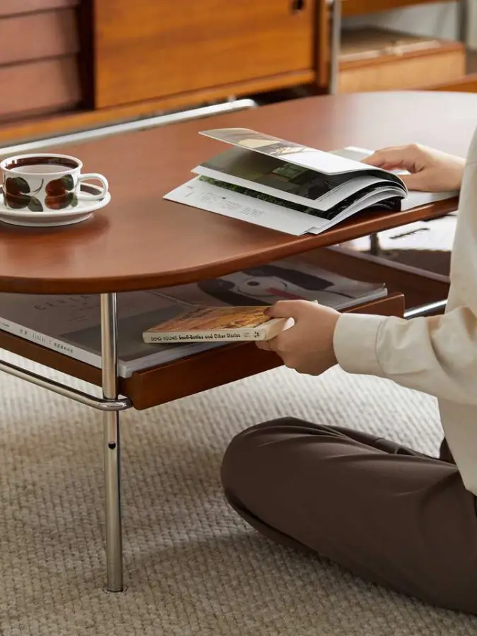 Factory Wholesale Modern Multifunction End Table with Storage Coffee Table Solid Wood Design for Living Room Furniture — image 4