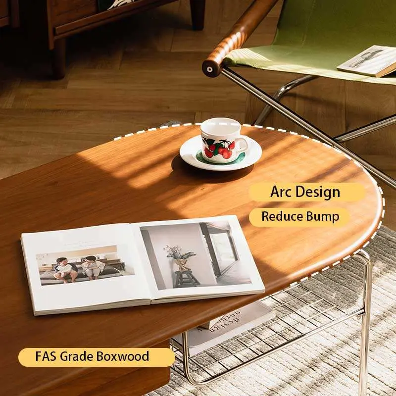 Factory Direct Sale Eco-Friendly Solid Wood Small Coffee Table Living Room Furniture Set Modern Luxury Coffee Table with Drawer — image 3
