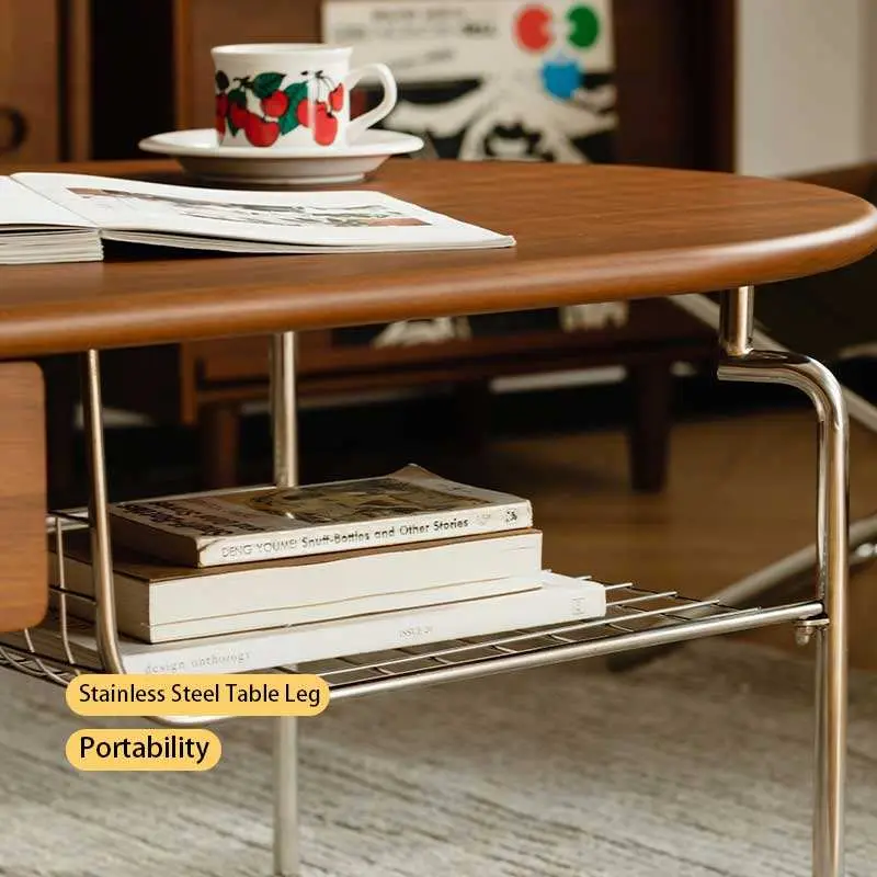 Factory Direct Sale Eco-Friendly Solid Wood Small Coffee Table Living Room Furniture Set Modern Luxury Coffee Table with Drawer — image 5