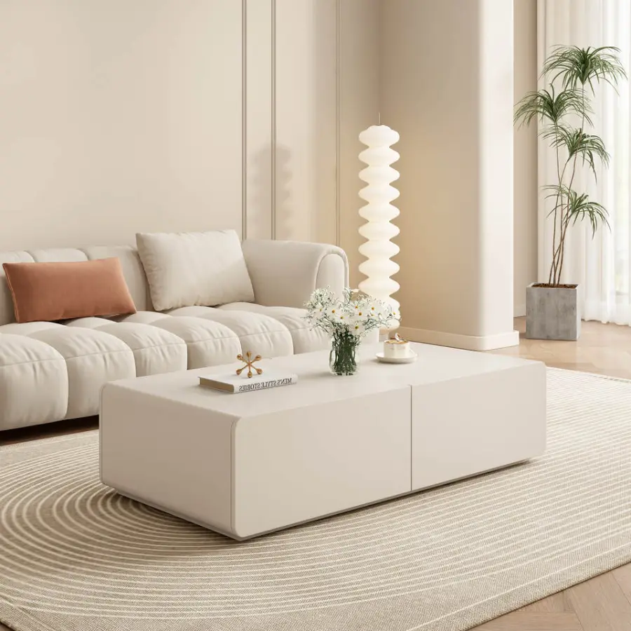 Factory Wholesale Modern Minimalist Coffee Table for Home Use, Small Apartment Living Room Floor Storage Coffee Table — image 3