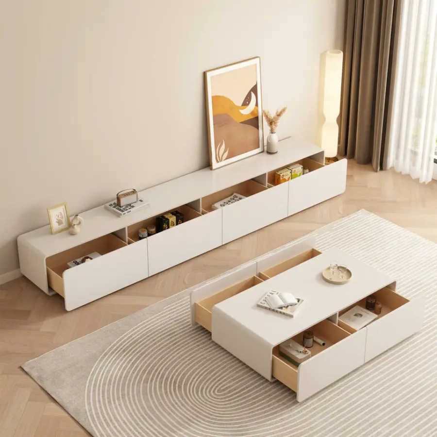Factory Wholesale Modern Minimalist Coffee Table for Home Use, Small Apartment Living Room Floor Storage Coffee Table — image 7