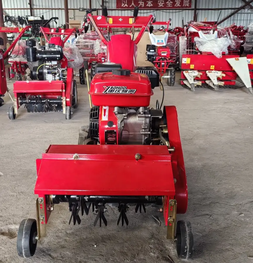 Small agriculture farm 170F/7HP Gasoline 4WD Power grass crusher weeder tiller paddy rice weeding and tilling remover ma — view 1