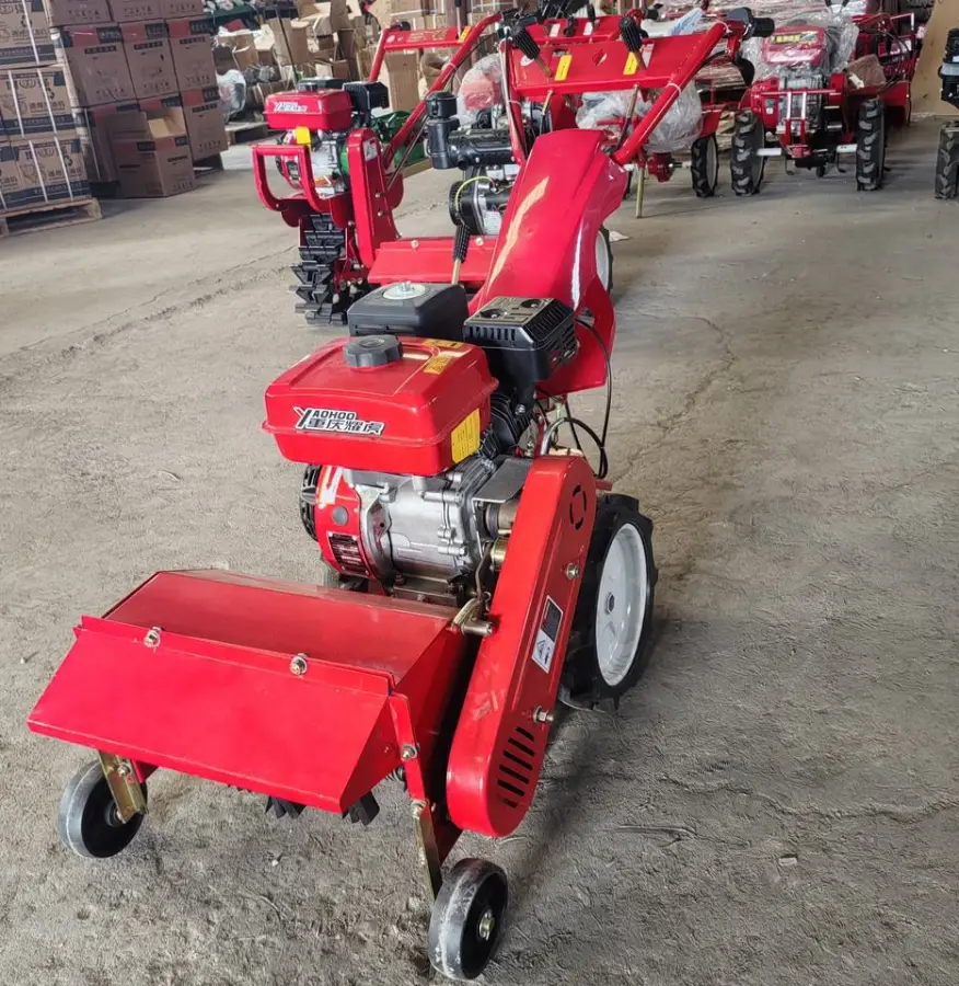 Small agriculture farm 170F/7HP Gasoline 4WD Power grass crusher weeder tiller paddy rice weeding and tilling remover machine — image 3