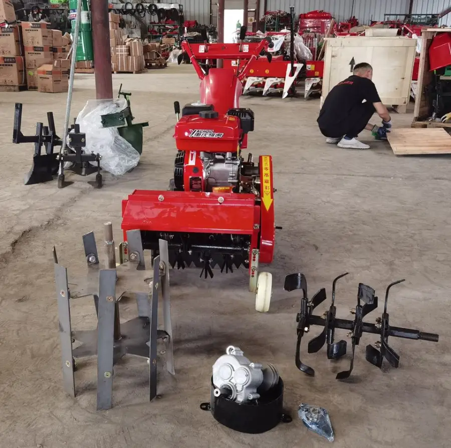 Small agriculture farm 170F/7HP Gasoline 4WD Power grass crusher weeder tiller paddy rice weeding and tilling remover machine — image 6