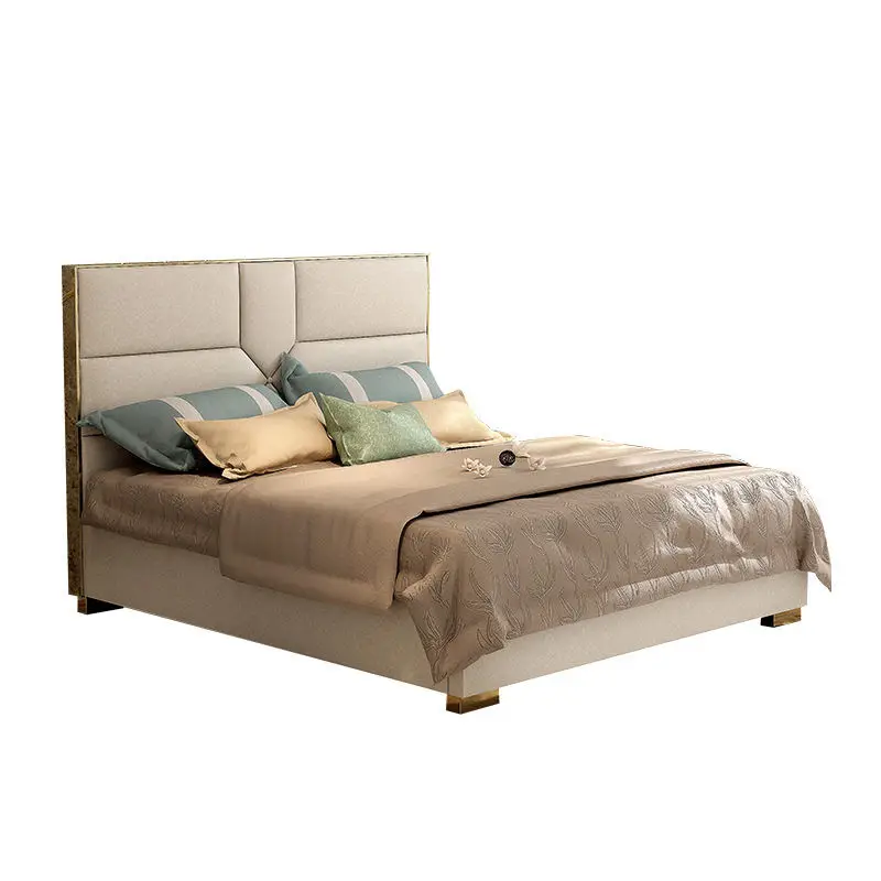 Auxford PU Leather Fabric Headboard Bedroom Storage Bed with Wooden Frame Modern Design Customizable Size — image 4