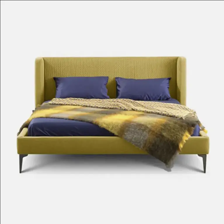 Soft Fabric Up-holstered Beds Minimalist Modern king Queen Size Solid Wood Storage Beds Frame for Bed Room Furniture Set — image 3