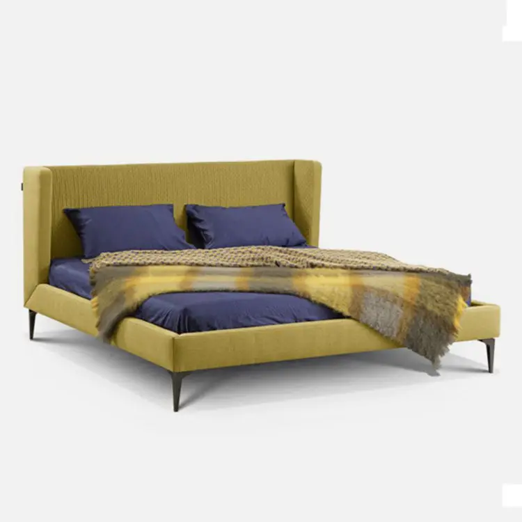 Soft Fabric Up-holstered Beds Minimalist Modern king Queen Size Solid Wood Storage Beds Frame for Bed Room Furniture Set — image 4