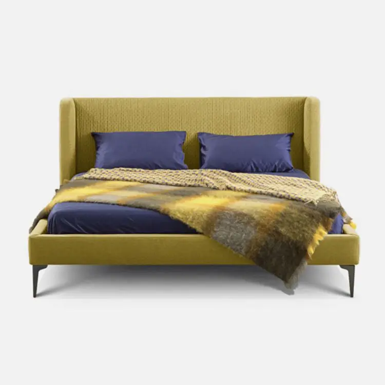 Soft Fabric Up-holstered Beds Minimalist Modern king Queen Size Solid Wood Storage Beds Frame for Bed Room Furniture Set — image 5