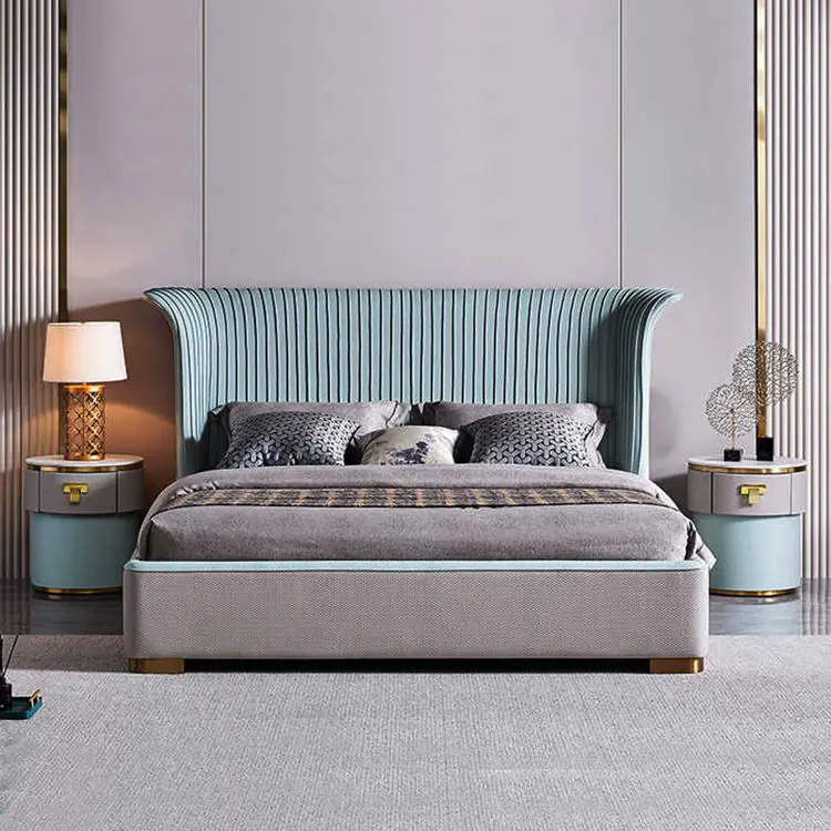Hot Sale Fashion High Quality Solid Wood king Size Bed Frame Minimalist Bedroom Set Furniture Double Bed — image 4