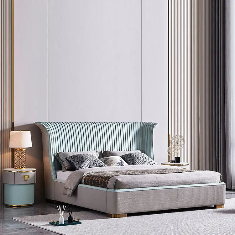 Hot Sale Fashion High Quality Solid Wood king Size Bed Frame Minimalist Bedroom Set Furniture Double Bed — image 5