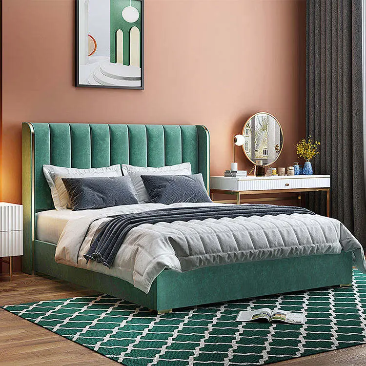 New Design Factory Offer Luxury Leather Bed Modern Bedroom Furniture king Size Queen Size Bed Available — image 3