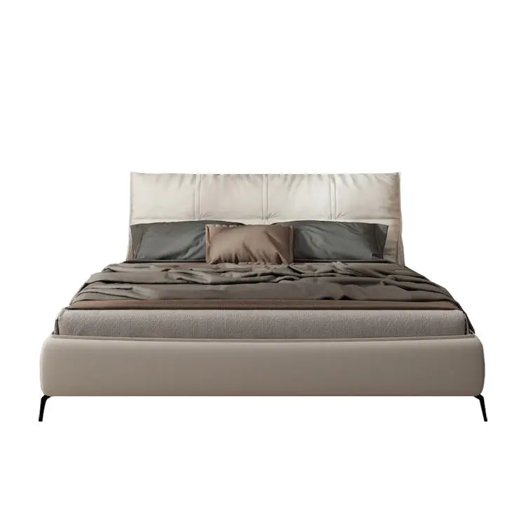 New Design Hot Sale Bed Furniture Bedroom Set Morden California king Wood Double Bed Designs Bed for Hotel — view 3