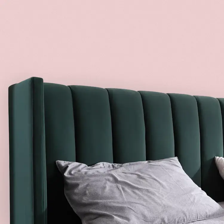 Modern Wooden Double Bed Frame-Bedroom Furniture for Home & Hotel Use Customizable Size Silk Cotton Filling — image 4