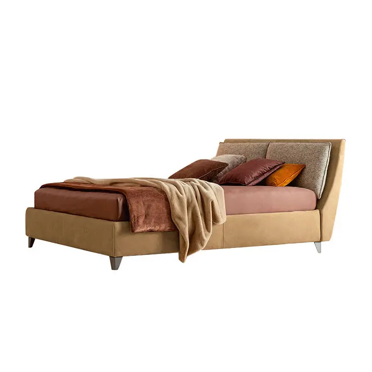 Nordic Fabric Bed Simple Modern Removable and Washable Bedroom Wedding Bed Double Vintage Bedroom Furniture — view 1