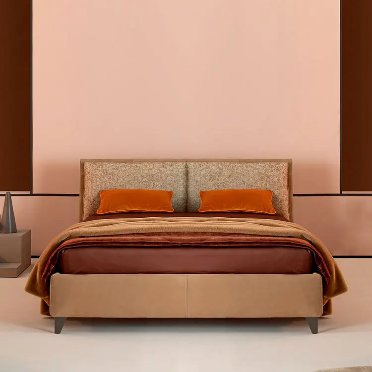 Nordic Fabric Bed Simple Modern Removable and Washable Bedroom Wedding Bed Double Vintage Bedroom Furniture — image 2